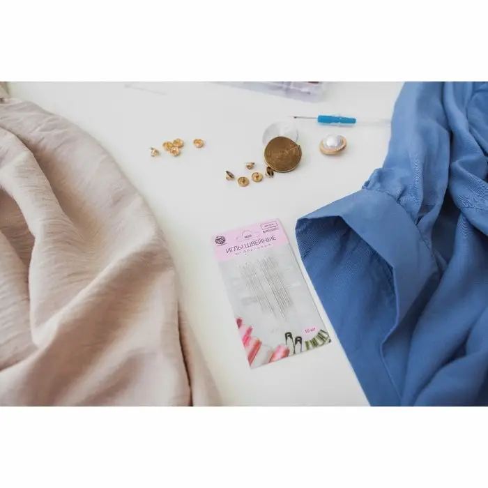 Иглы швейные для штопки &laquo;Ассорти&raquo;, d=0.5/0.6/0.7/0.8/1.1 мм, 3.9-5.5 см, 10 шт.