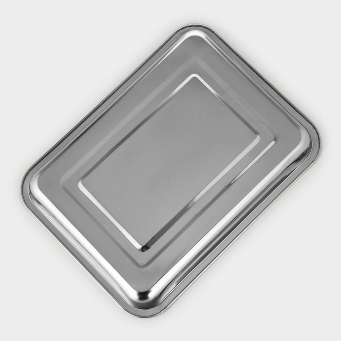 Противень из нержавеющей стали, 35×26×3,5 см, цвет хромированный Противень из нержавеющей стали, 35×26×3,5 см, цвет хромированный