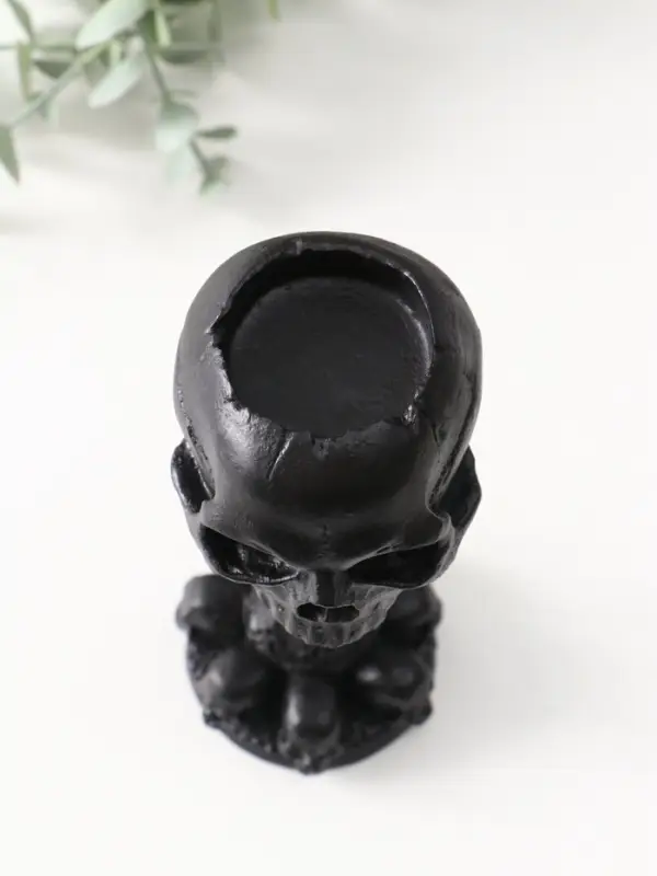 Подсвечник «Череп на ножке», 16×6.5×7.5 см, чёрный
