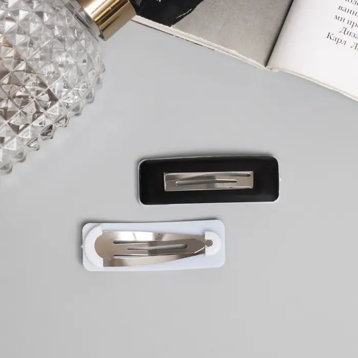 Невидимки для волос «Венера», набор 2 шт., классик, 5 см, чёрные Невидимки для волос «Венера», набор 2 шт., классик, 5 см, чёрные