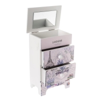 Шкатулка дерево комод 2 ящика "Эйфелева башня, лаванда" 18,5х11,5х7,5 см