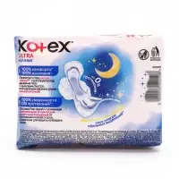Прокладки ночные Kotex Night Ultra Soft & Dry, с крылышками, 7 шт.