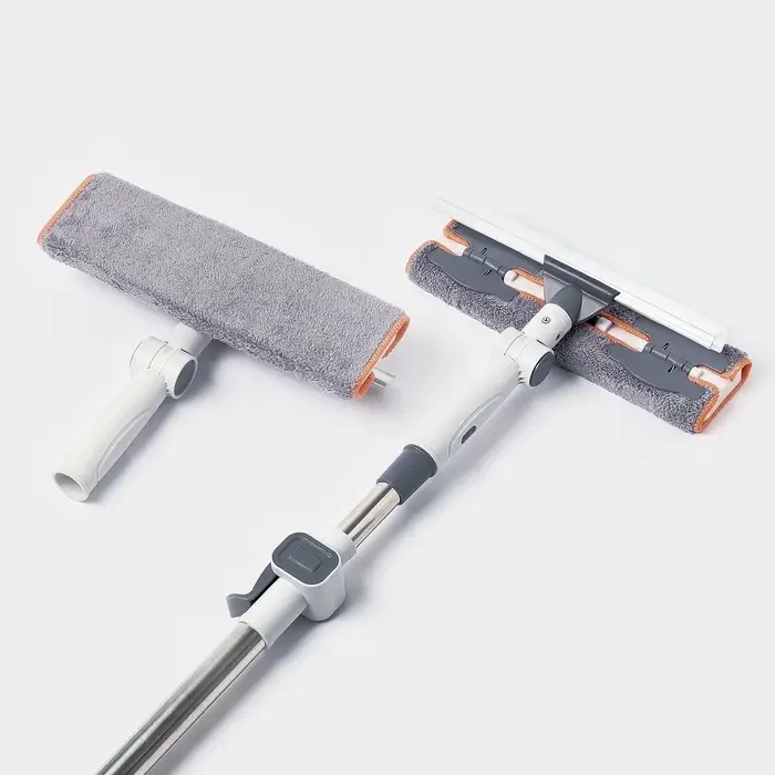 Оконная швабра с креплением на зажимах 28&times;8 см, длина 103-145 см, 2 насадки, 45+180 поворот