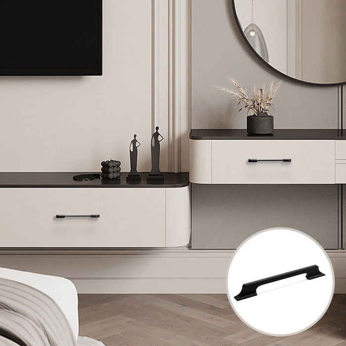 Ручка-скоба CAPPIO RSC020, алюминий, м/о 160 мм, цвет черный, 4 шт.