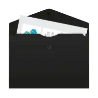 Папка-конверт на кнопке А5, 150 мкм, Calligrata No Secret, непрозрачная, черная, микс цветные кнопки