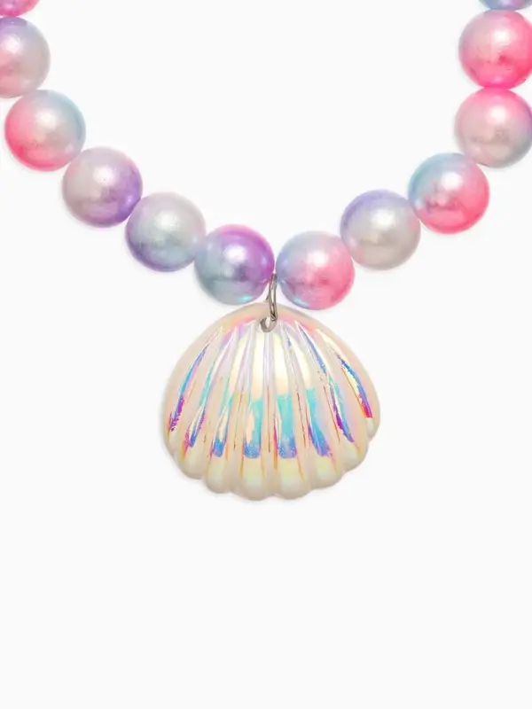 Набор детский &laquo;Выбражулька. Русалочка&raquo;, 4 предмета: клипсы, кольцо, браслет, бусы, белый, розовый