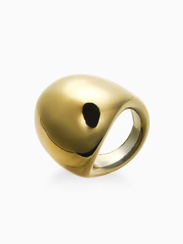 Кольцо пластик &laquo;Объемный круг&raquo;, размер 17, цвет золото