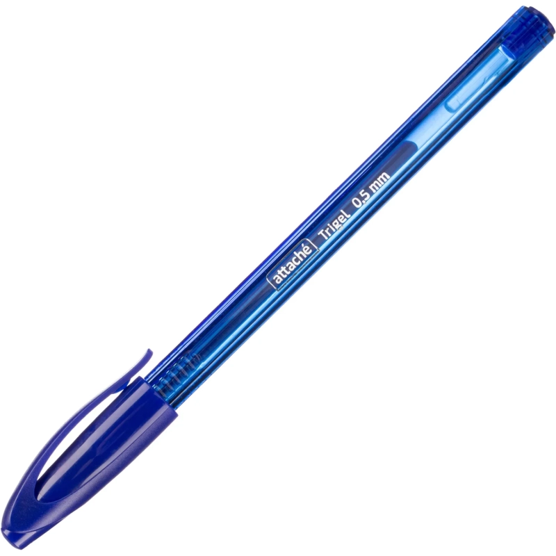 Ручка гелевая неавтомат. Attache Glide TrioGel 0,5мм, син, треуг