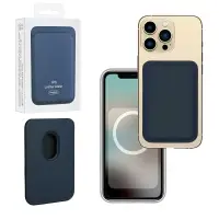 Чехол Leather Wallet Indigo Blue iPh 12 - 15 Pro Max (Анимация NFC Clear) с лого