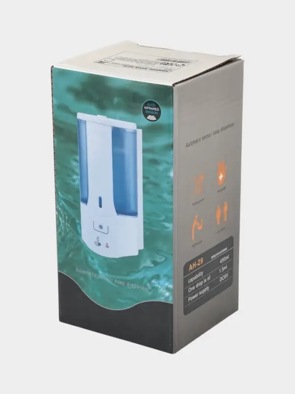 Диспенсер для жидкого мыла, сенсорный, 450 мл, белый