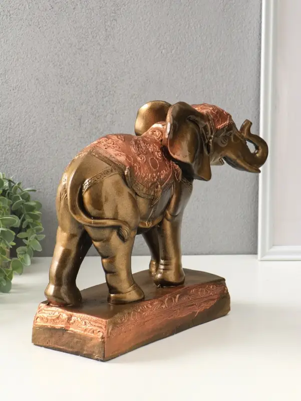 Копилка для денег &laquo;Слон удачи&raquo;, гипс под золото, 32&times;26&times;12 см