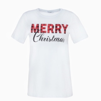 Футболка женская KAFTAN "Merry Christmas" р. 44-46, белый