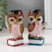 Фигурка полистоун &laquo;Ученый красный филин на книге&raquo;, 3.5&times;4.5&times;8.5 см, МИКС
