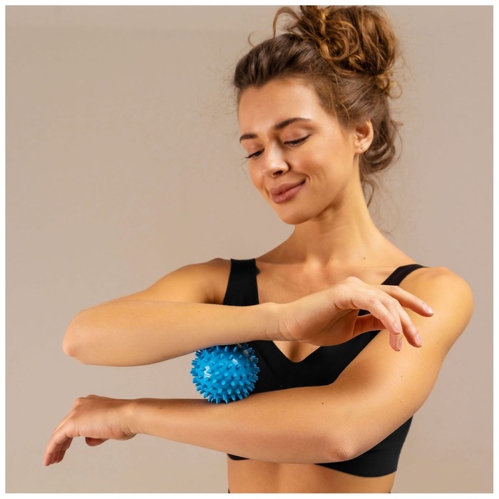 Мяч массажный ONLYTOP Blue, d=7,5 см Мяч массажный ONLYTOP Blue, d=7,5 см