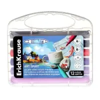 Акриловые маркеры 12 цветов ErichKrause Art Spirit, двусторонние