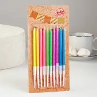 Свечи для торта &laquo;Неон&raquo;, 14 см, 10 шт., разноцветные