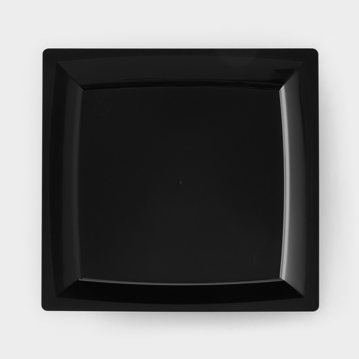 Тарелка пластиковая одноразовая, 17,2×17,2 см, квадратная, плоская, МИКС