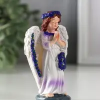 Сувенир полистоун "Девочка-ангел с венком лаванды - молитва" фиолет 6,5х3,6х9,5 см Сувенир полистоун "Девочка-ангел с венком лаванды - молитва" фиолет 6,5х3,6х9,5 см