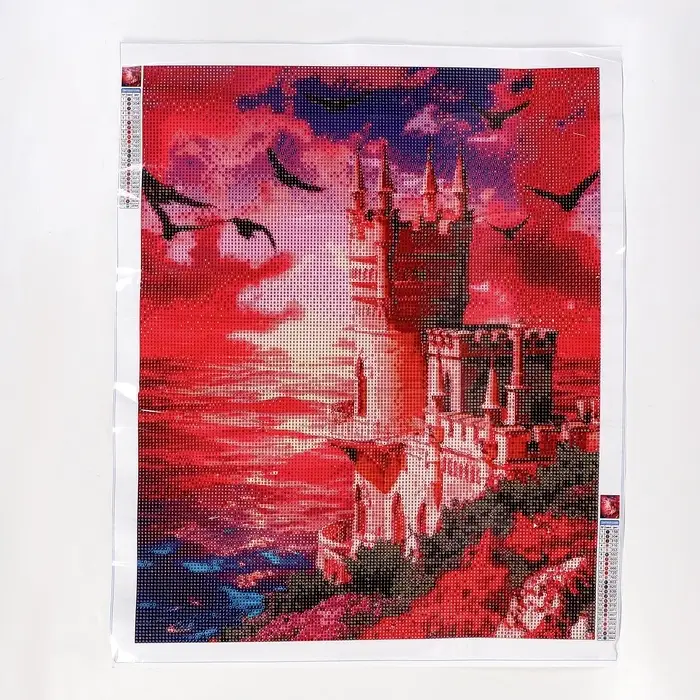 Алмазная вышивка полное заполнение &laquo;Замок у моря&raquo;, на холсте 40&times;50 см