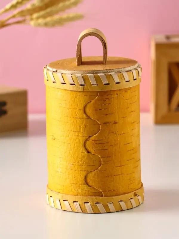 Туес Туес "Лесной" (Медведь), D8,5 смхH(с хватком)14,5 см, береста