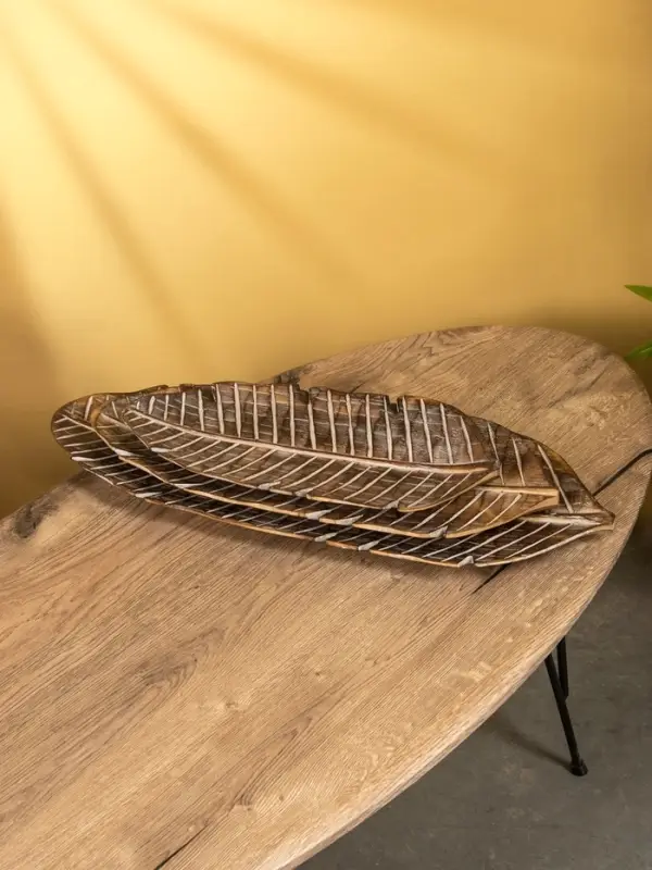 Набор блюд Набор блюд "Листья тропические" дерево, L - 60.50 и 40 см, цв. коричневый