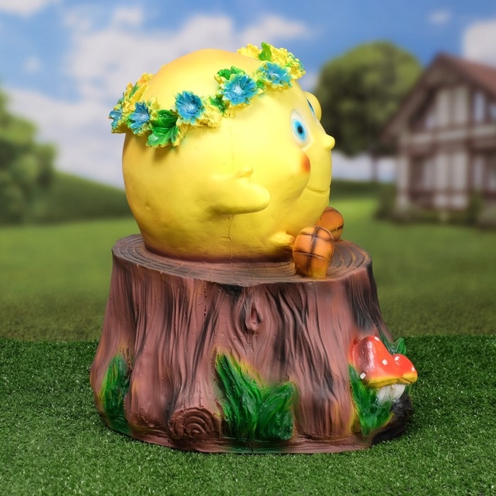 Садовая фигура  Садовая фигура "Колобок на пеньке" 40х33см