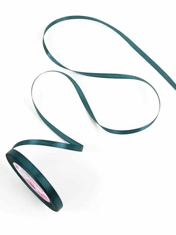 Лента атласная, 6 мм, 23±1 м, тёмно-бирюзовая №62 Лента атласная, 6 мм, 23±1 м, тёмно-бирюзовая №62