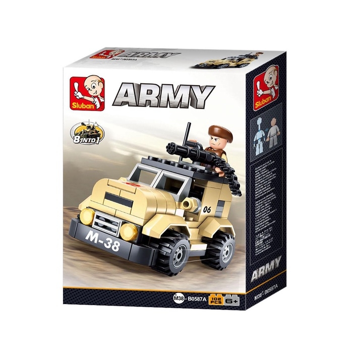 Конструктор блочный для мальчиков Армия &laquo;Боевая машина&raquo;, 102 детали