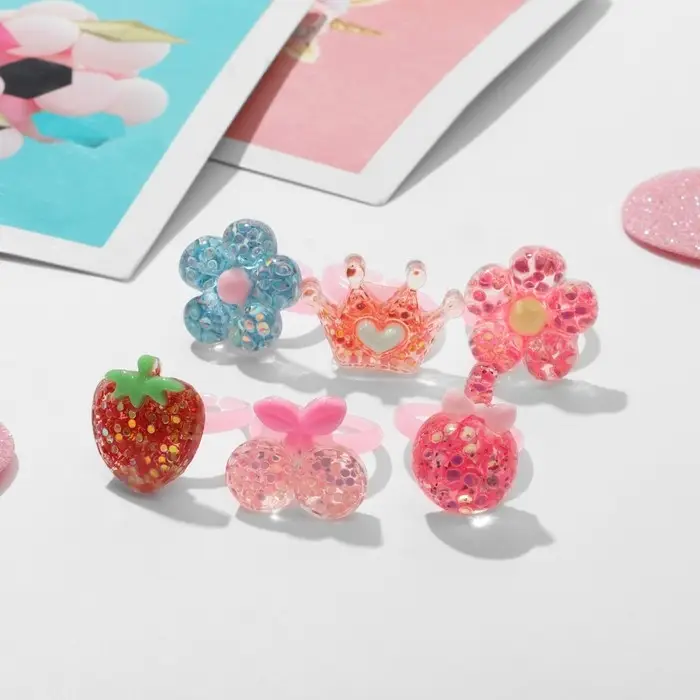 Кольцо детское Выбражулька «Для принцессы», форма МИКС, цветное, безразмерное Кольцо детское Выбражулька «Для принцессы», форма МИКС, цветное, безразмерное