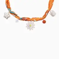 Колье-чокер на платке "Стиль". цвет оранжевый с золотом