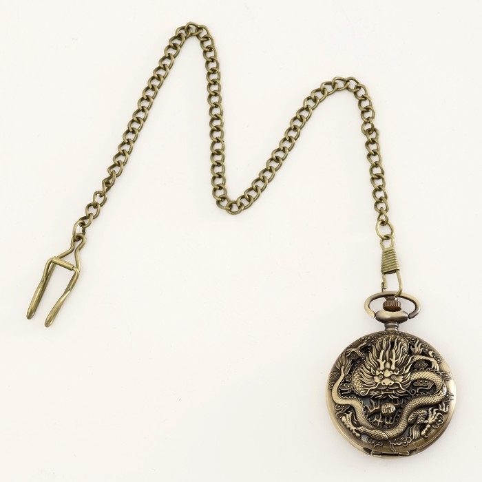Часы карманные Часы карманные "Дракон", кварцевые, d циферблата-4.7 см, цепочка l-38 см