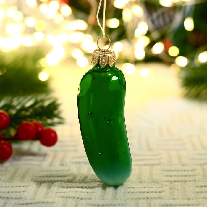 Ёлочная игрушка Ёлочная игрушка "Огурчик-2" 8,9 см