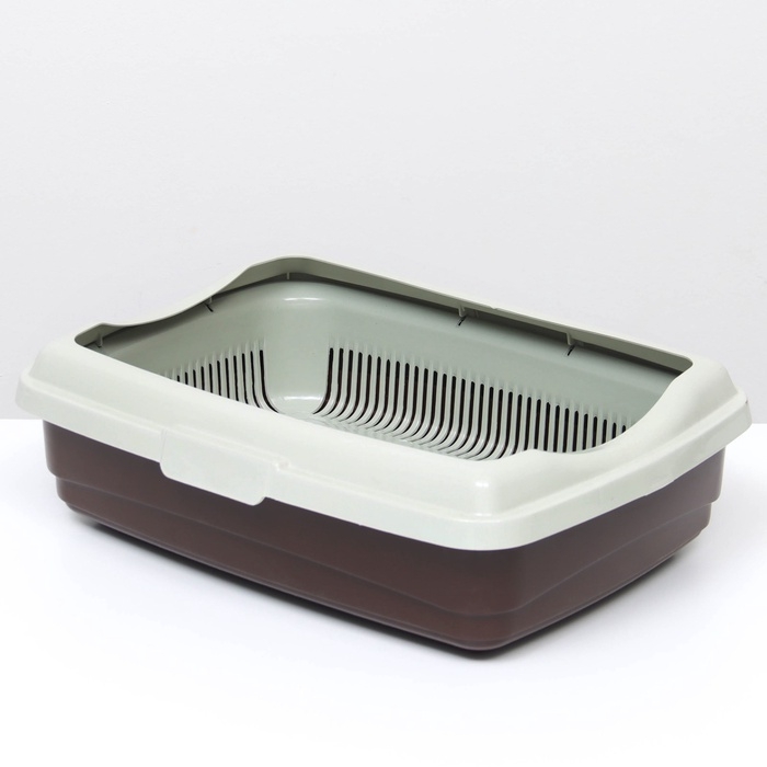 Лоток большой с сеткой и бортиком Atlantis  Лоток большой с сеткой и бортиком Atlantis "Стандарт", 43 х 33 х 12,5 см, шоколад