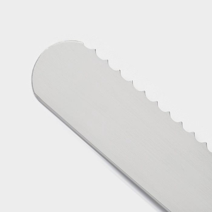 Нож для бисквита двусторонний KONFINETTA, с крупными зубцами и ровным краем, лезвие 25 см, толщина лезвия 0,9 мм Нож для бисквита двусторонний KONFINETTA, с крупными зубцами и ровным краем, лезвие 25 см, толщина лезвия 0,9 мм