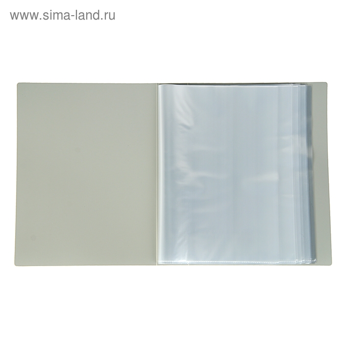 Папка с 80 вкладышами А4, 700 мкм, Calligrata, текстура Папка с 80 вкладышами А4, 700 мкм, Calligrata, текстура "песок", серая