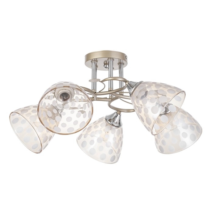 Светильник потолочный Соллар 60х60х26 , 5х60Вт Е27,Золото, хром Светильник потолочный Соллар 60х60х26 , 5х60Вт Е27,Золото, хром