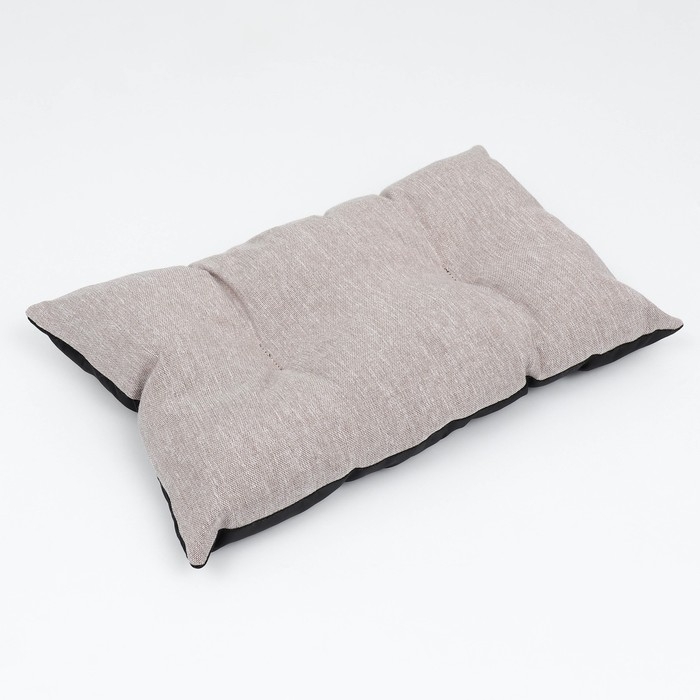 Лежак с подушкой и кантом  Лежак с подушкой и кантом "ФЬЮЖЕН-ЛАЙТ" №1, 55 х 40 х 18 см, рогожка, экокожа, синтепух, бежевый 101