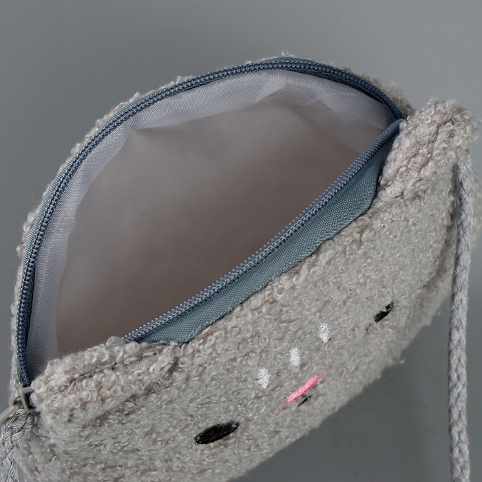 Мягкая сумка «Кошечка». цвет серый