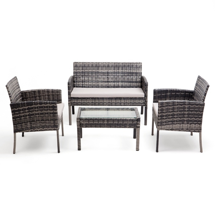 Набор садовой мебели: Диван 106 x 59 x 78 см, 2 кресла 56 x 59 x 78 см, стол 71 x 41 x 39 см 1034819 Набор садовой мебели: Диван 106 x 59 x 78 см, 2 кресла 56 x 59 x 78 см, стол 71 x 41 x 39 см 1034819