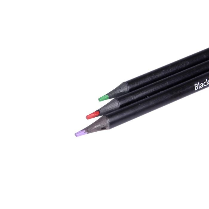 Карандаши 24 цвета BlackWoodColor, пластиковые, трёхгранные, МИКС Карандаши 24 цвета BlackWoodColor, пластиковые, трёхгранные, МИКС