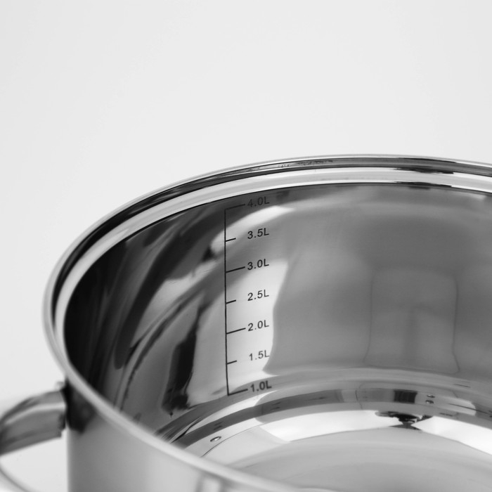 Набор кастрюль из нержавеющей стали Доляна «Гретте», 3 предмета: 2,3 л, 3,2 л, 4,2 л, крышки Набор кастрюль из нержавеющей стали Доляна «Гретте», 3 предмета: 2,3 л, 3,2 л, 4,2 л, крышки