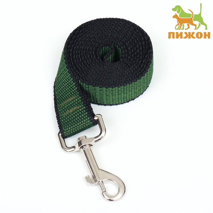 Поводок 1,2 м х 2,5 см, зелёно-черный Поводок 1,2 м х 2,5 см, зелёно-черный