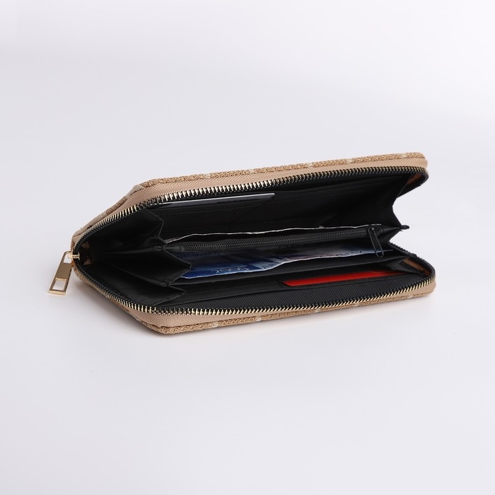 Кошелёк женский на молнии, цвет бежевый Кошелёк женский на молнии, цвет бежевый