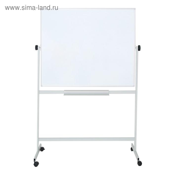 Доска магнитно-маркерная двусторонняя 100х120 см, Calligrata ЭКОНОМ, поворотная на мобильном стенде, с центральным фиксатором, в алюминиевой рамке, с полочкой Доска магнитно-маркерная двусторонняя 100х120 см, Calligrata ЭКОНОМ, поворотная на мобильном стенде, с центральным фиксатором, в алюминиевой рамке, с полочкой