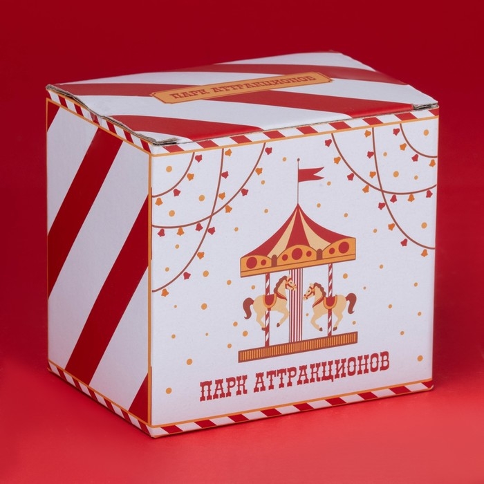 Новогодняя кружка для чая Доляна «Парк аттракционов», 330 мл, фарфор, цвет белый Новогодняя кружка для чая Доляна «Парк аттракционов», 330 мл, фарфор, цвет белый