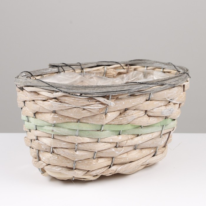 Кашпо плетёные овальное, 23x15х12см, натуральный Кашпо плетёные овальное, 23x15х12см, натуральный