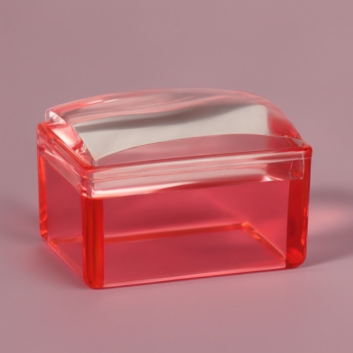 Набор для стемпинга, 2 предмета: штампик 3,5 &times; 2,5 см, скребок-пластина 5,4 &times; 4,2, цвет красный/прозрачный