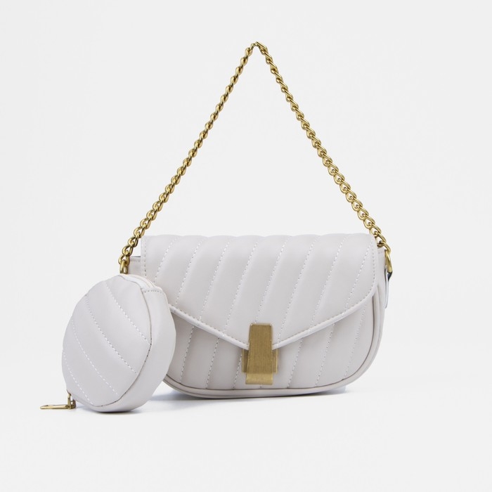 Сумка-мессенджер на клапане, цвет белый Сумка-мессенджер на клапане, цвет белый