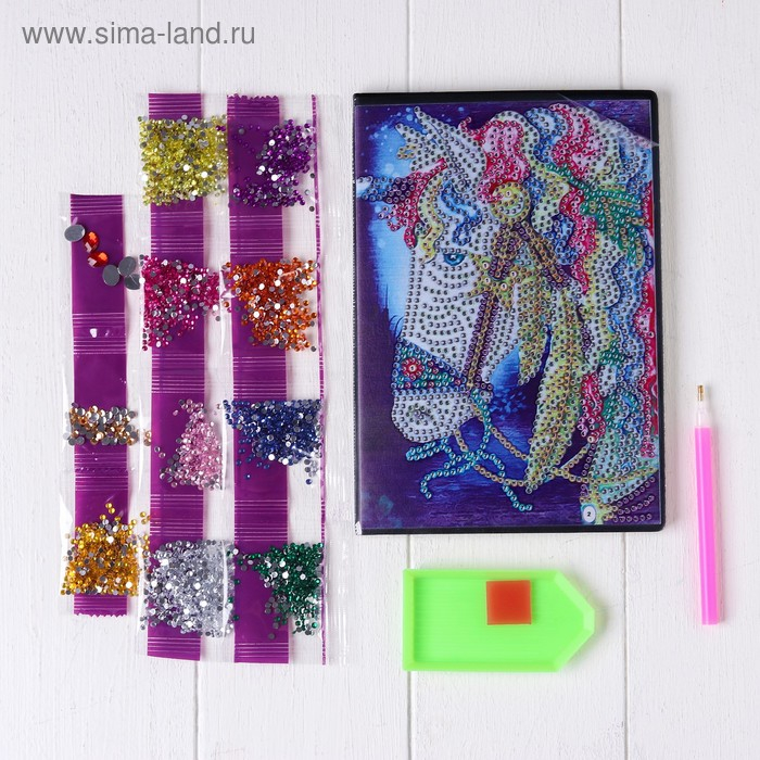 Алмазная вышивка на блокноте «Единорог», 50 стр.