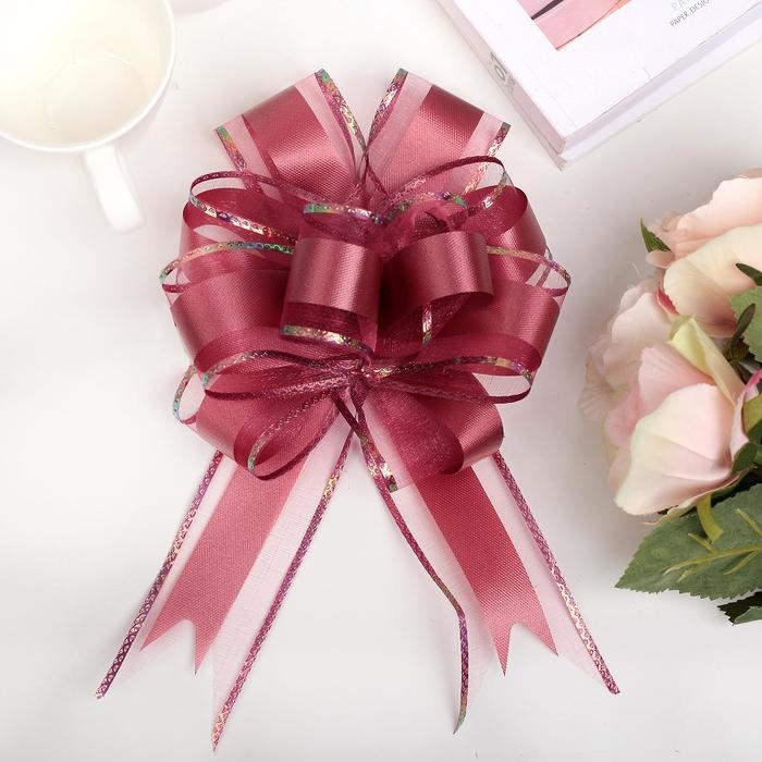 Бант-шар №5 Бант-шар №5 "Перламутровая полоска", цвет бордовый